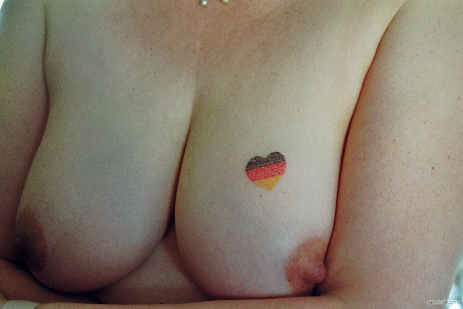 Tit Flash: My Medium Tits - Good Look from Germany